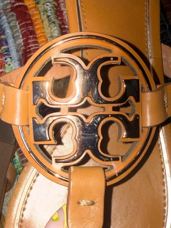 Tory Burch Women’s Miller Metal Sandals in Walnut/Gold Size 7 EUC - Picture 7 of 7